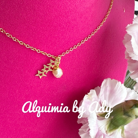 FRESHWATER PEARL GOLD DELICATE PENDANT NECKLACE - Picture 2 of 2